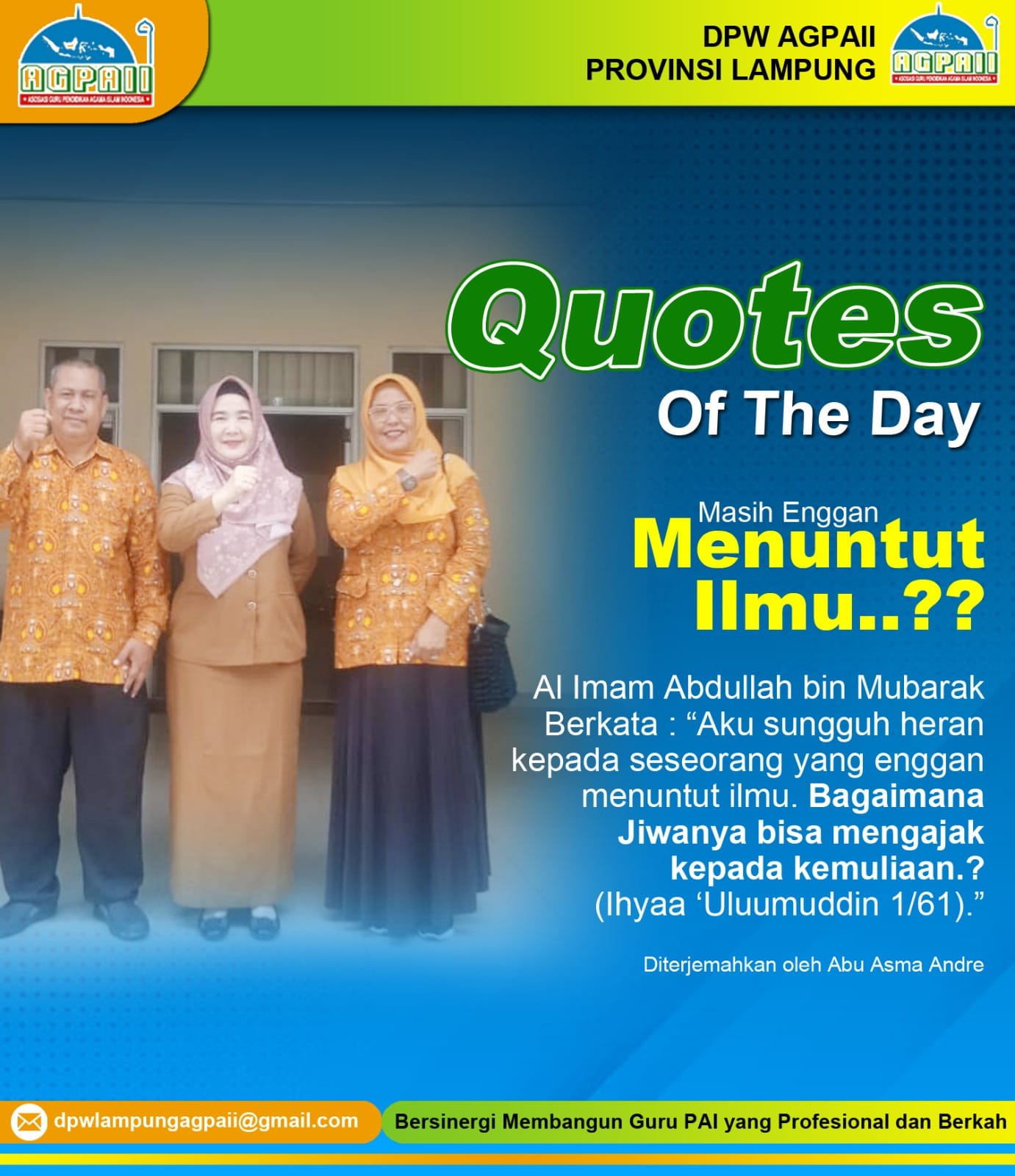Quotes Of The Day: Pentingnya Menuntut Ilmu untuk Mencapai Kemuliaan Hidup