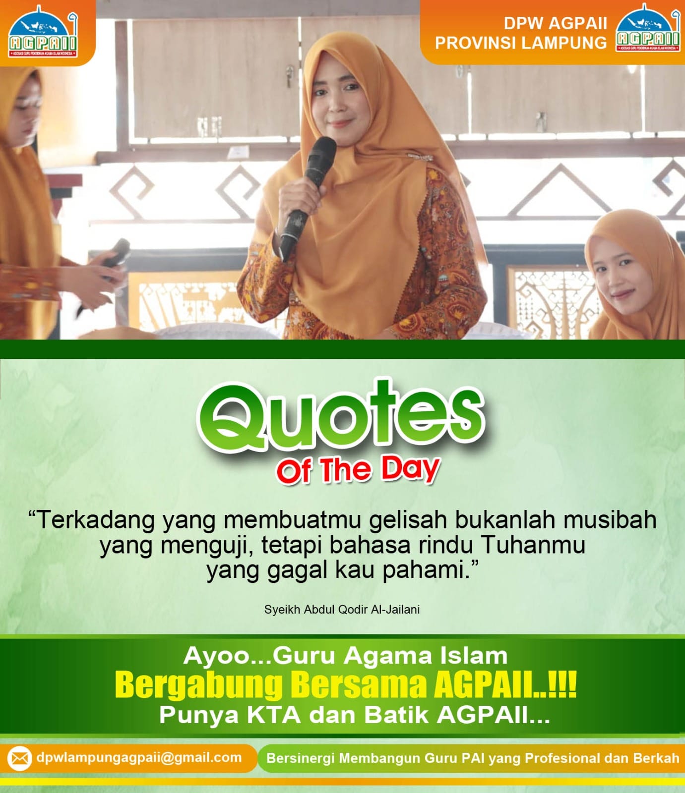 Quotes of the Day AGPAII Lampung - Rindu Tuhan